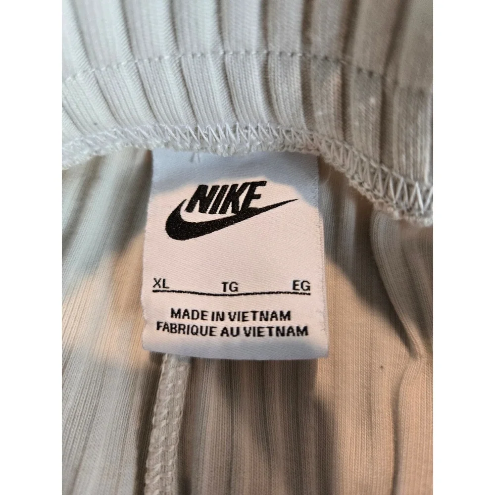 Nike Ribbed Knit‎ Flare Pants Womens XL Cream FN3169-020 High Rise Athleisure